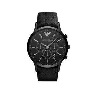 Emporio Armani Sportivo Chronograph Black Dial Black Leather Strap Watch For Men - AR2461 Authentic Buy Shop Now