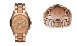 Emporio Armani Valente Chronograph Rose Gold Dial Rose Gold Steel Strap Watch For Men - AR0365 Authentic Buy Shop Now