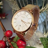 Fossil Jacqueline Mother of Pearl White Dial Gold Mesh Strap Watch for Women - ES4352 Authentic Buy Shop Now