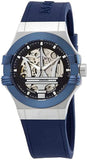 Maserati Potenza Automatic Skeleton Dial Blue Rubber Strap Watch For Men - R8821108035 Authentic Buy Shop Now
