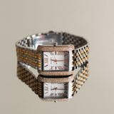 Michael Kors Emery Three-Hand White Dial Two Tone Steel Strap Watch for Women - MK4744 Authentic Buy Shop Now