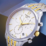Tissot T Classic Tradition Chronograph White Dial Two Tone Steel Strap Watch For Men - T063.617.22.037.00 Authentic Buy Shop Now