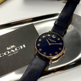 Coach Perry Navy Blue Dial Blue Leather Strap Watch for Women - 14503043 Authentic Buy Shop Now