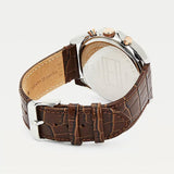 Tommy Hilfiger Baker Chronograph White Dial Brown Leather Strap Watch For Men - 1710450 Authentic Buy Shop Now