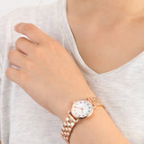 Marc Jacobs Baker Dexter White Dial Rose Gold Steel Strap Watch for Women - MBM3443 Authentic Buy Shop Now