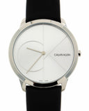 Calvin Klein Minimal Silver Dial Black Leather Strap Watch for Men - K3M211CY Authentic Buy Shop Now