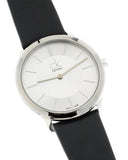 Calvin Klein Minimalist White Dial Black Leather Strap Watch for Men - K3M211C6 Authentic Buy Shop Now