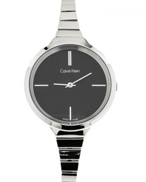 Calvin Klein Lively Black Dial Silver Steel Strap Watch for Women - K4U23121 Authentic Buy Shop Now