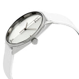 Calvin Klein Accent Silver Dial White Leather Strap Watch for Men - K2Y2X1KW Authentic Buy Shop Now