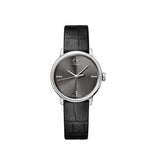 Calvin Klein Grey Dial Black Leather Strap Watch for Women - K2Y2Y1CU Authentic Buy Shop Now