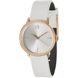 Calvin Klein Accent White Dial White Leather Strap Watch for Women - K2Y2Y6K6 Authentic Buy Shop Now