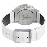 Calvin Klein Accent Silver Dial White Leather Strap Watch for Women - K2Y211K6 Authentic Buy Shop Now
