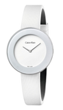 Calvin Klein Chic White Dial White Leather Strap Watch for Women - K7N23TK2 Authentic Buy Shop Now