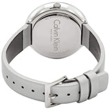 Calvin Klein Chic Silver Dial White Leather Strap Watch for Women - K7N23UP8 Authentic Buy Shop Now