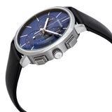 Calvin Klein Chronograph Blue Dial Black Leather Strap Watch for Men - K8Q371CN Authentic Buy Shop Now