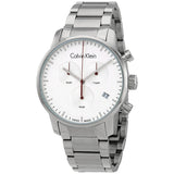 Calvin Klein City Chronograph White Dial Silver Steel Strap Watch for Men - K2G271Z6 Authentic Buy Shop Now