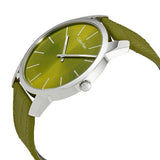 Calvin Klein City Green Dial Green Leather Strap Watch for Men - K2G211WL Authentic Buy Shop Now