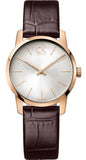 Calvin Klein City White Dial Brown Leather Strap Watch for Men - K2G21629 Authentic Buy Shop Now