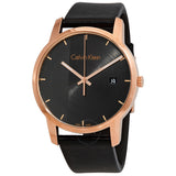 Calvin Klein City Quartz Grey Dial Black Leather Strap Watch for Men - K2G2G6C3 Authentic Buy Shop Now