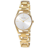 Calvin Klein Dainty White Dial Gold Steel Strap Watch for Women - K7L23546 Authentic Buy Shop Now
