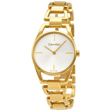 Calvin Klein Stately Silver Dial Gold Steel Strap Watch for Women - K3G23526 Authentic Buy Shop Now