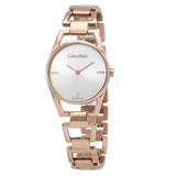 Calvin Klein Dainty Diamonds Silver Dial Rose Gold Steel Strap Watch for Women - K7L2364T Authentic Buy Shop Now
