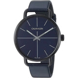 Calvin Klein Even Blue Dial Blue Leather Strap Watch for Men - K7B214VN Authentic Buy Shop Now