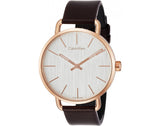 Calvin Klein Even Silver Dial Brown Leather Strap Watch for Men - K7B216G6 Authentic Buy Shop Now