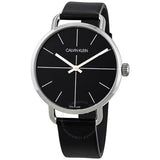 Calvin Klein Even Black Dial Black Leather Strap Watch for Women - K7B211C1 Authentic Buy Shop Now