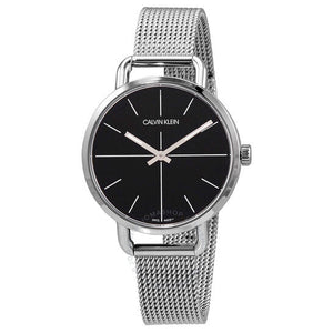 Calvin Klein Even Black Dial Silver Mesh Bracelet Watch for Women - K7B23121 Authentic Buy Shop Now