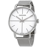 Calvin Klein Even Quartz White Dial Silver Steel Strap Watch for Women - K7B21126 Authentic Buy Shop Now
