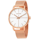 Calvin Klein Even White Dial Rose Gold Mesh Bracelet Watch for Women - K7B23626 Authentic Buy Shop Now