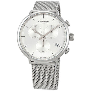 Calvin Klein High Noon Silver Dial Silver Mesh Bracelet Watch for Men - K8M27126 Authentic Buy Shop Now