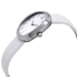 Calvin Klein Incentive White Dial White Leather Strap Watch for Women - K3P231L6 Authentic Buy Shop Now