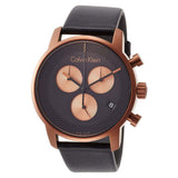 Calvin Klein City Chronograph Black Dial Black Leather Strap Watch for Men - K2G17TC1 Authentic Buy Shop Now