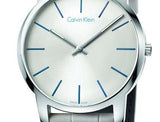 Calvin Klein City Silver Dial Grey Leather Strap Watch for Men - K2G211Q4 Authentic Buy Shop Now