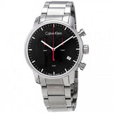 Calvin Klein City Chronograph Black Dial Silver Steel Strap Watch for Men - K2G27141 Authentic Buy Shop Now