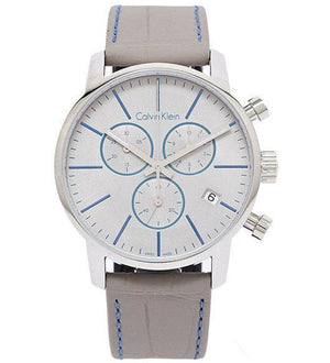 Calvin Klein City Chronograph White Dial White Leather Strap Watch for Men - K2G271Q4 Authentic Buy Shop Now