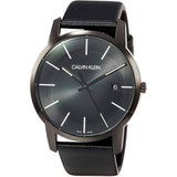 Calvin Klein City Quartz Black Dial Black Leather Strap Watch for Men - K2G2G4CX Authentic Buy Shop Now
