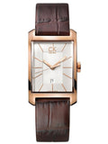 Calvin Klein Window White Dial Brown Leather Strap Watch for Women - K2M23620 Authentic Buy Shop Now