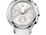 Calvin Klein Skirt White Dial White Leather Strap Watch for Women - K2U291L6 Authentic Buy Shop Now