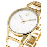 Calvin Klein Stately Silver Dial Gold Steel Strap Watch for Women - K3G23526 Authentic Buy Shop Now
