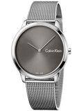 Calvin Klein Minimal Grey Dial Silver Mesh Bracelet Watch for Men - K3M211Y3 Authentic Buy Shop Now