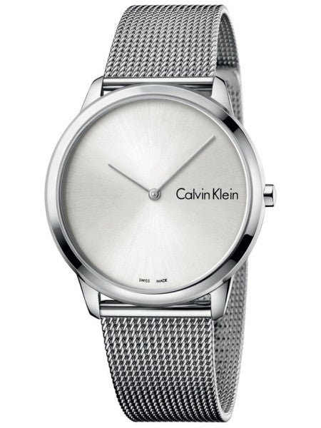 Calvin Klein Minimal Silver Dial Silver Mesh Bracelet Watch for Men - K3M211Y6 Authentic Buy Shop Now