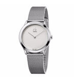 Calvin Klein Minimal White Dial Silver Mesh Bracelet Watch for Women - K3M2212Y Authentic Buy Shop Now