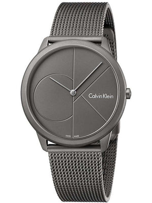 Calvin Klein Minimal Grey Dial Grey Mesh Bracelet Watch for Men - K3M517P4 Authentic Buy Shop Now