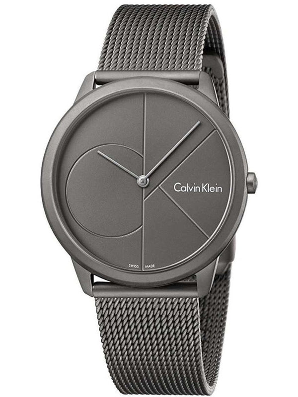 Calvin Klein Minimal Grey Dial Grey Mesh Bracelet Watch for Men - K3M517P4 Authentic Buy Shop Now