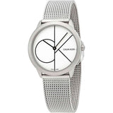 Calvin Klein Minimal White Dial Silver Mesh Bracelet Watch for Women - K3M5215X Authentic Buy Shop Now