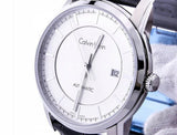 Calvin Klein Infinity Silver Dial Black Leather Strap Watch for Men - K5S341C6 Authentic Buy Shop Now