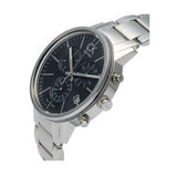 Calvin Klein Post Minimal Chronograph Black Dial Silver Steel Strap Watch for Men - K7627161 Authentic Buy Shop Now